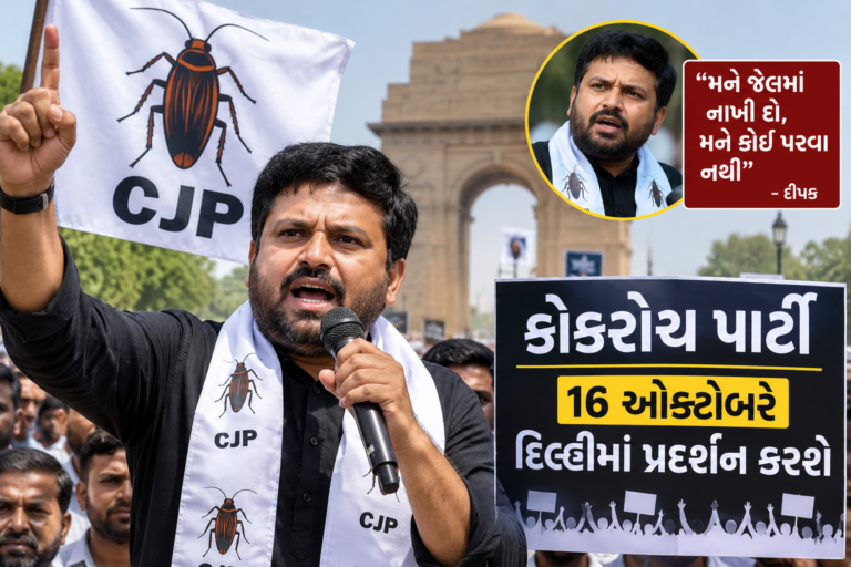 National : કોકરોચ પાર્ટી’ 16 ઓક્ટોબરે દિલ્હીમાં પ્રદર્શન કરશે; દીપકે કહ્યું, “મને જેલમાં નાખી દો, મને કોઈ પરવા નથી”